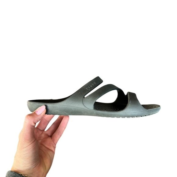 CROCS Shoes - Crocs Iconic Comfort Black Strappy Slides W9 Minimalist Athleisure Summer Sandal